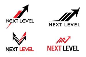 Professional Next Level Logo Design with Arrow Icon vector