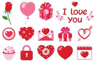 Set of Luxurious Valentine's Day Illustrations vector