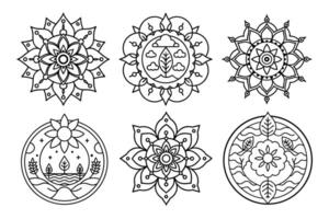Nature-Inspired Mandala Art Collection with Unique Floral and Geometric Patterns vector