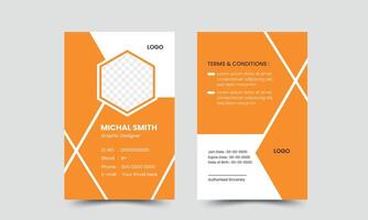 Modern ID card design template. Employee identity card design. Creative and clean corporate business card template, Luxury and elegant business card design template vector