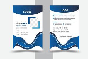 Creative and clean corporate business card template, Luxury and elegant business card design template. Modern ID card design template. Employee identity card design. vector