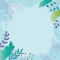 Floral frame with leaves and space for text. vector