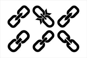 Broken Chain Link Icons Set for Website Design vector