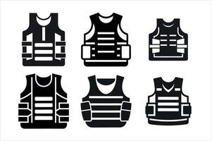 Different Types of Body Armor vector