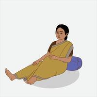 Young woman sitting, 2d animation vector