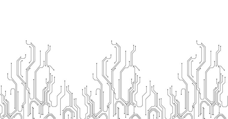 Technology circuit diagram on white background.