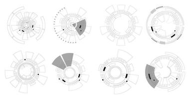 icon set technology circle. vector