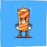 illustration of a firecracker that is lit and ready to explode, suitable for related content or mascots vector