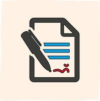 illustration of signed contract icon, suitable for related content vector