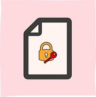 illustration of a locked document icon, suitable for content related to document security technology, keys and padlocks vector