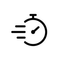 Quick time icon. Rapid line symbol. Countdown timer icon. Speed time icon isolated on white background. vector