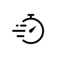 Fast time simple outline icon. Stopwatch icon design. Speed time running illustration vector