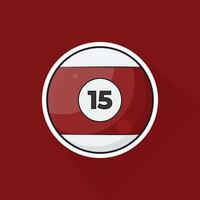 Illustration of Pool Ball Number 15 in Flat Design vector