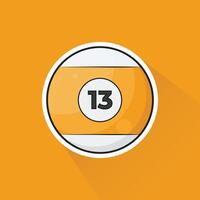 Illustration of Pool Ball Number 13 in Flat Design vector