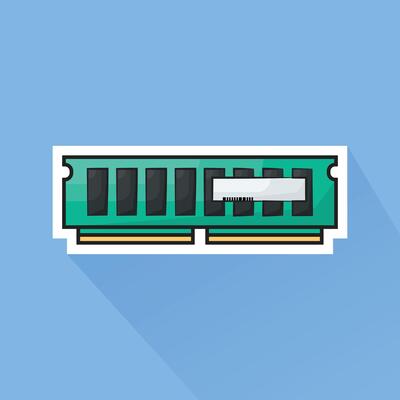 Illustration of Ram Card in Flat Design