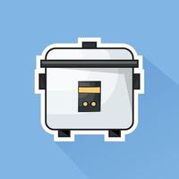 Illustration of Rice Cooker in Fat Design vector