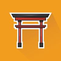 Illustration of Torii Gate in Flat Design vector