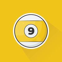 Illustration of Pool Ball Number 9 in Flat Design vector