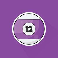 Illustration of Pool Ball Number 12 in Flat Design vector