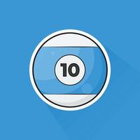 Illustration of Pool Ball Number 10 in Flat Design vector