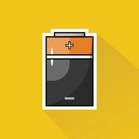 Illustration of Round Battery in Flat Design vector