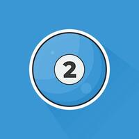 Illustration of Pool Ball Number 2 in Flat Design vector