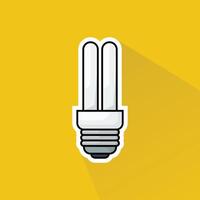 Illustration of LED bulb in Flat Design vector