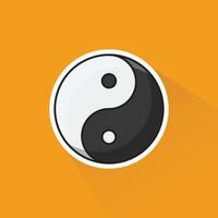 Ilustraton of Yin Yang in Flat Design vector