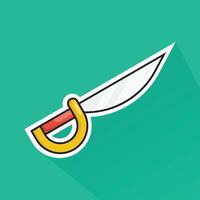 Illustration of Sword in Flat Design vector