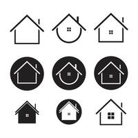 set of Home Property icon set.Set of real estate objects and houses black icons isolated on white background vector