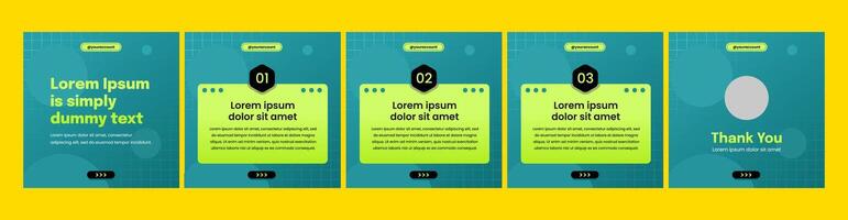 set of modern carousel slide templates for social media posts vector