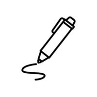 stylus and doodle icon, line style icon vector