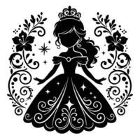 Silhouette of a Princess vector