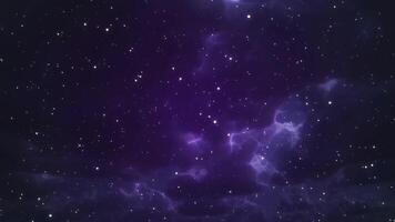 Purple nebula sky with white star particle exploding background video