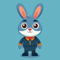 A cartoon rabbit in a suit and tie vector