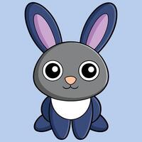 A cartoon bunny with big eyes and a blue background vector