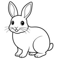 A rabbit is sitting in the coloring page vector