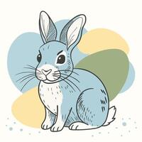 A cartoon rabbit sitting on a white background vector