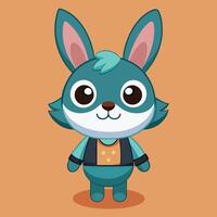 A cartoon character with a blue and green outfit vector