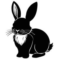 Black and white silhouette of a rabbit vector
