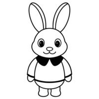 A black and white drawing of a rabbit vector