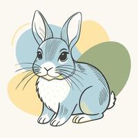 A cartoon rabbit sitting on a white background vector