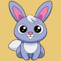 A cartoon bunny with big eyes and ears vector