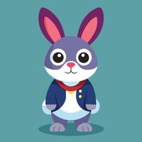 A cartoon rabbit wearing a suit and tie vector
