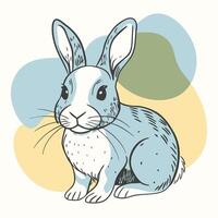 A cartoon rabbit sitting on a white background vector