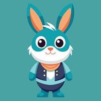 A cartoon rabbit wearing a vest and tie vector