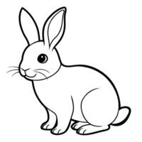 A rabbit is sitting in the coloring page vector