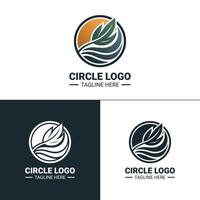 1 set of black and white color circle logo concepts vector
