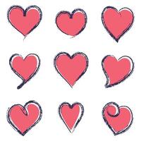 Rough hand drawn heart marker isolated on a white background vector