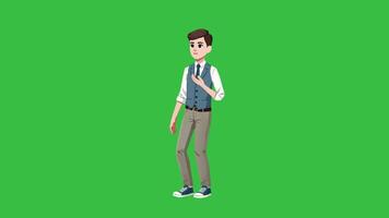 Formal Man with Tie Yawning Looping Animation video
